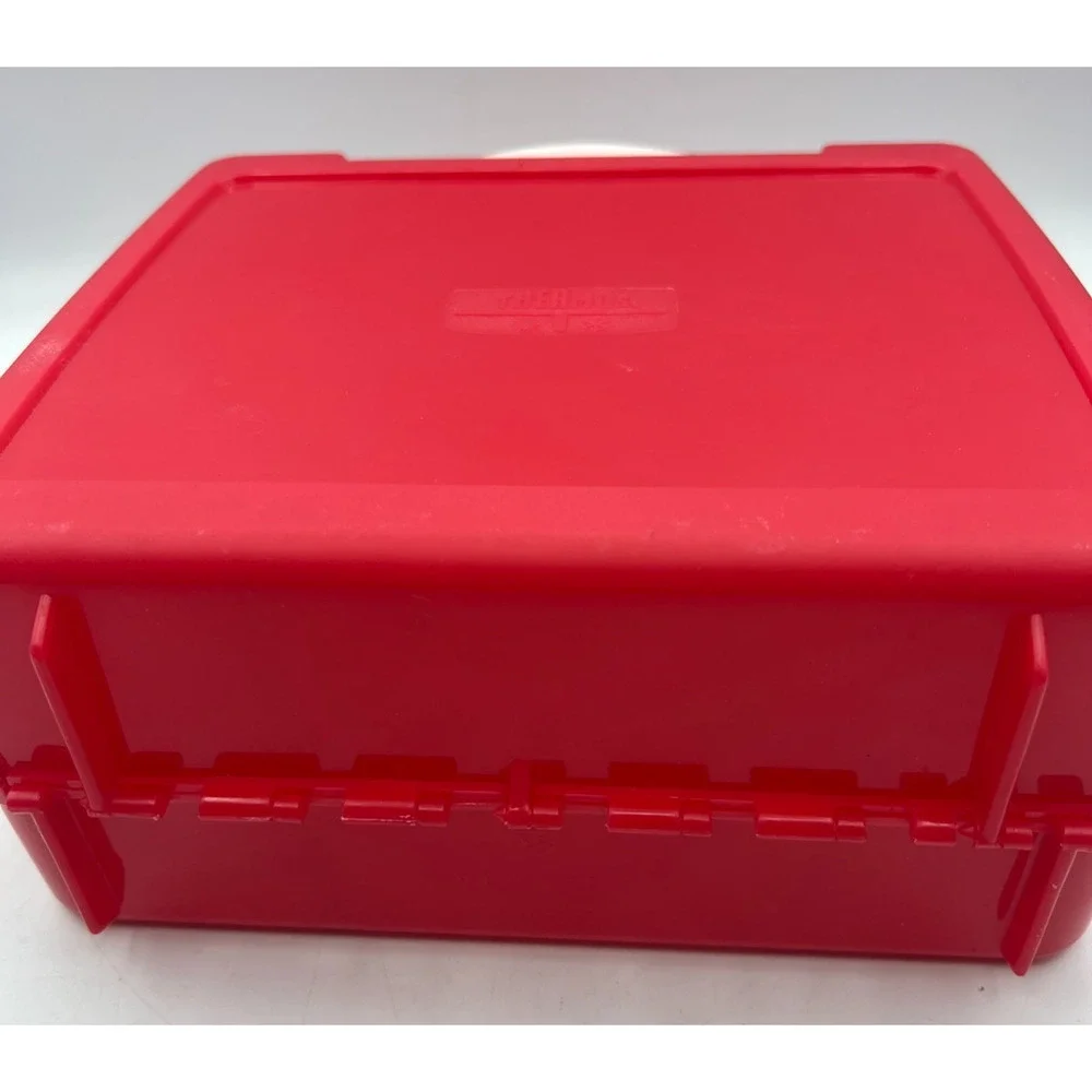 Thermos Dr Seuss Cat in the Hat Lunch Box Red Plastic Kids School Case Vintage